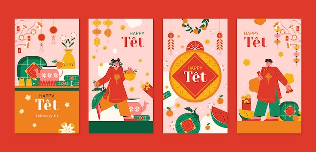 Flat tet instagram stories collection