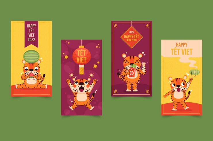 Free Vector flat tet instagram stories collection