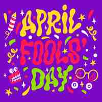 Free vector flat text illustration for april fool's day