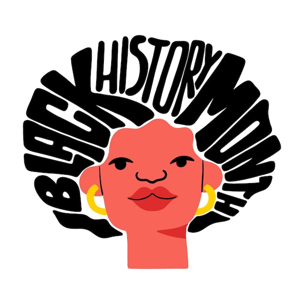 Flat text illustration for black history month celebration