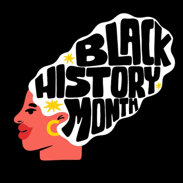 Free vector flat text illustration for black history month celebration