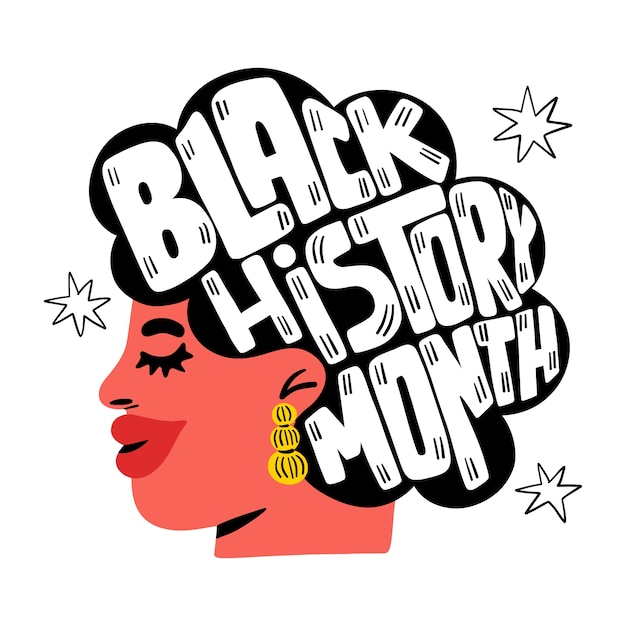 Flat text illustration for black history month celebration