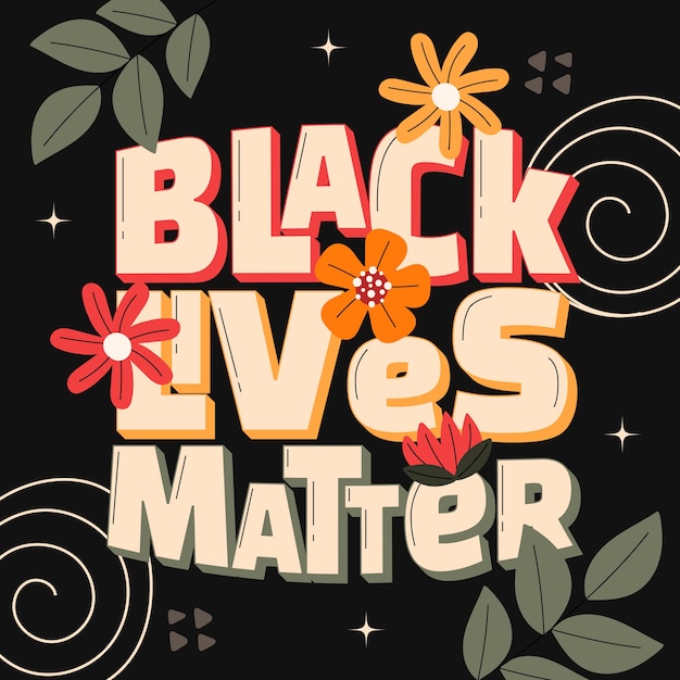 Free vector flat text illustration for black history month celebration