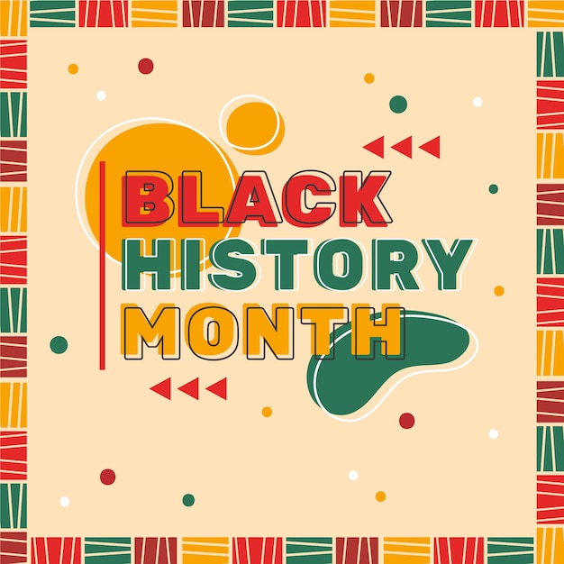 Flat text illustration for black history month celebration