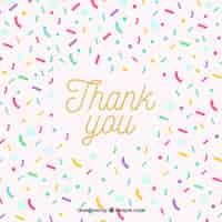 Free vector flat thank you composition with confetti