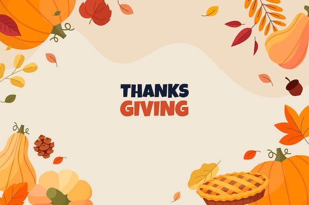 Free vector flat thanksgiving background