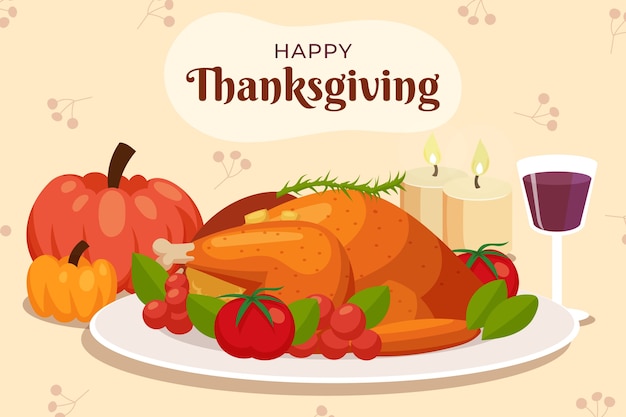 Free vector flat thanksgiving background