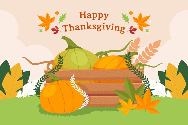 Free vector flat thanksgiving background