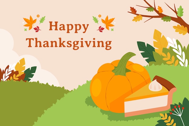 Free vector flat thanksgiving background