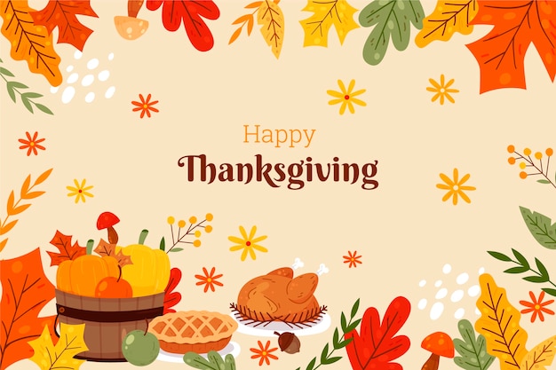 Free vector flat thanksgiving background