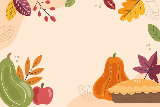 Free vector flat thanksgiving background