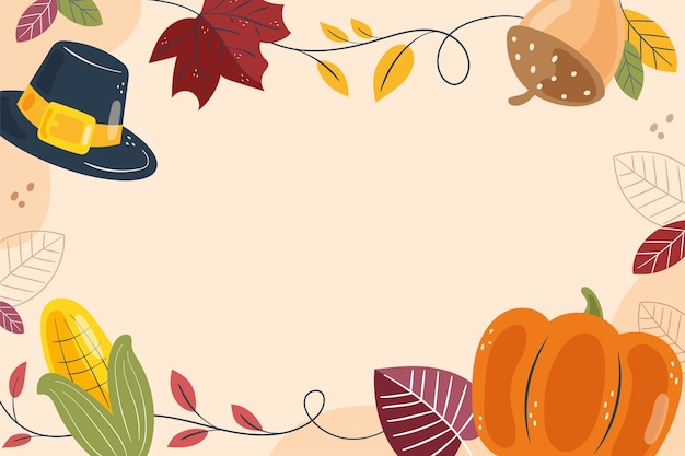 Free vector flat thanksgiving background