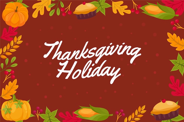 Free vector flat thanksgiving background