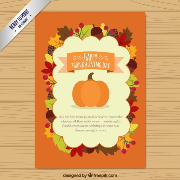 Flat thanksgiving card