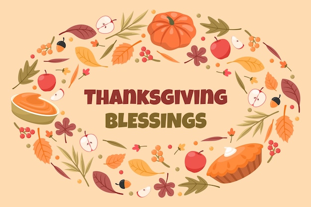 Flat thanksgiving celebration background