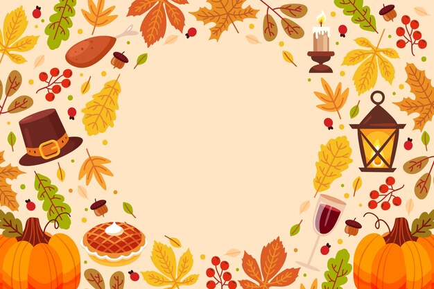 Flat thanksgiving celebration background