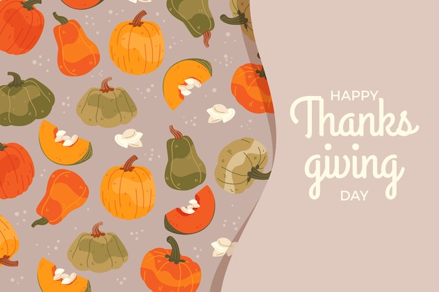 Free vector flat thanksgiving celebration background