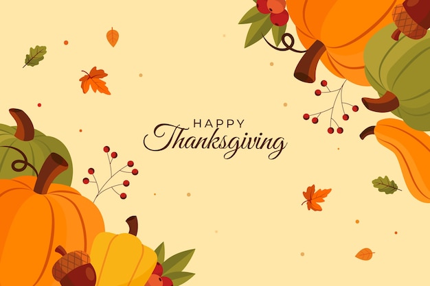 Free vector flat thanksgiving celebration background