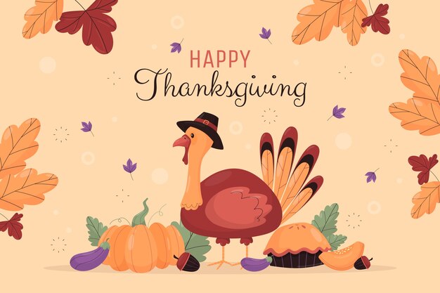 Flat thanksgiving celebration background