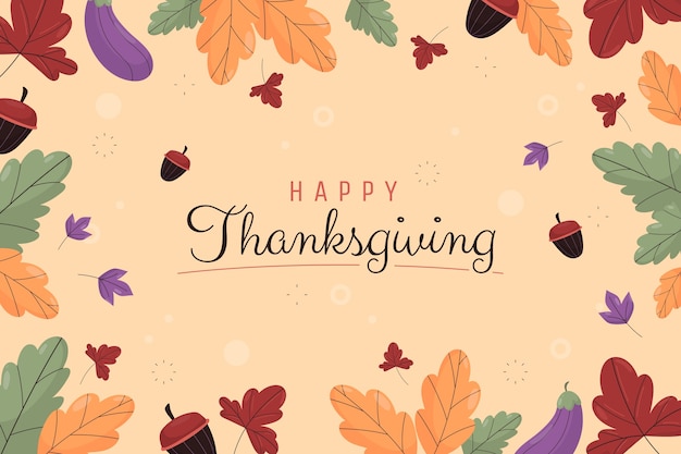 Free vector flat thanksgiving celebration background