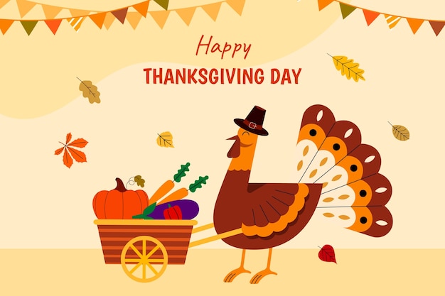 Free vector flat thanksgiving celebration background