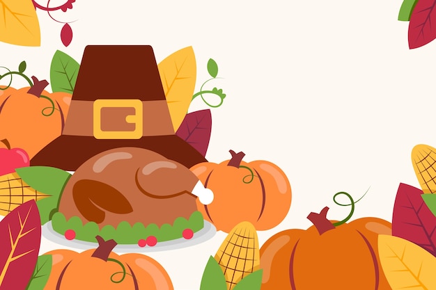 Flat thanksgiving celebration background