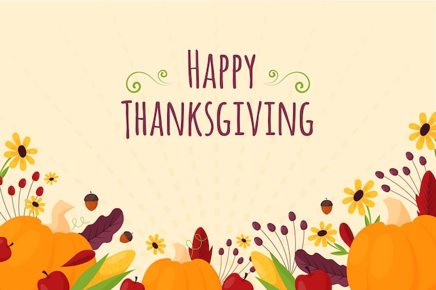 Free vector flat thanksgiving celebration background