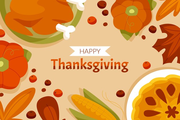 Free vector flat thanksgiving celebration background