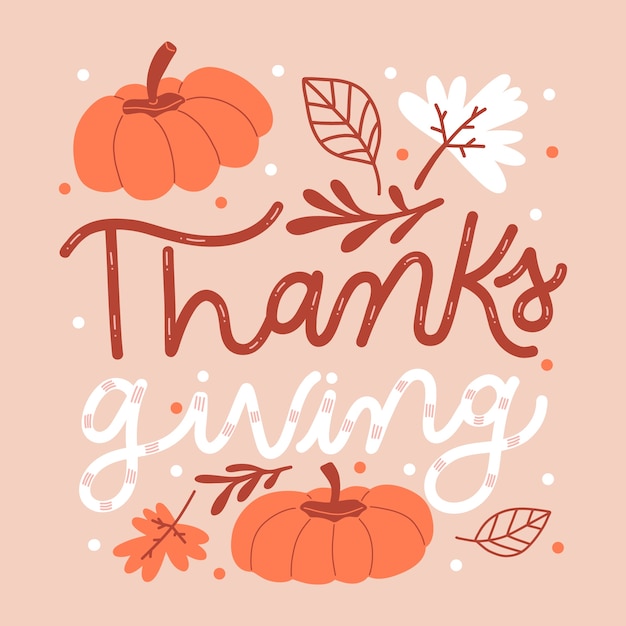 Flat thanksgiving celebration text illustration