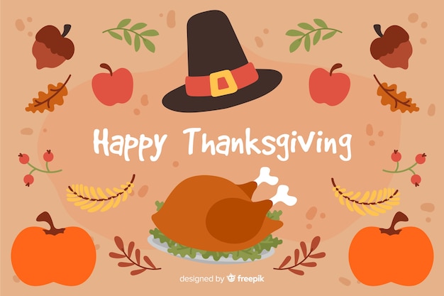 Free vector flat thanksgiving concept background