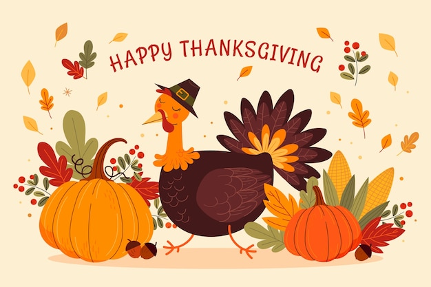 Free vector flat thanksgiving illustration