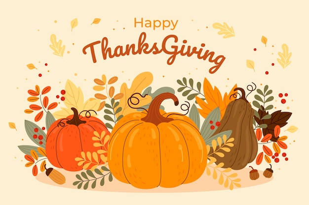 Free vector flat thanksgiving illustration