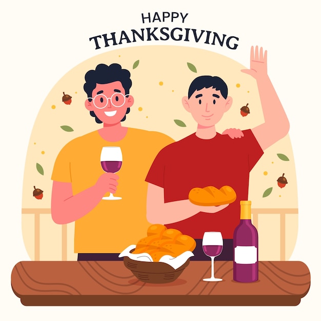 Free vector flat thanksgiving illustration