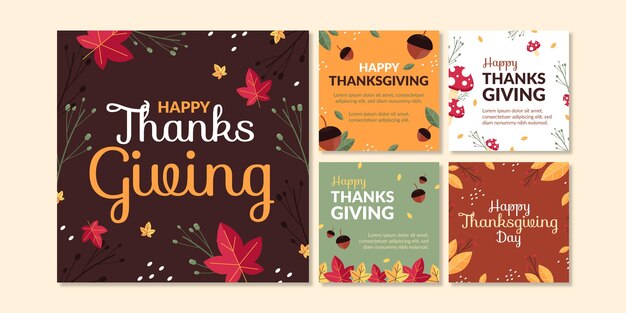 Flat thanksgiving instagram posts collection