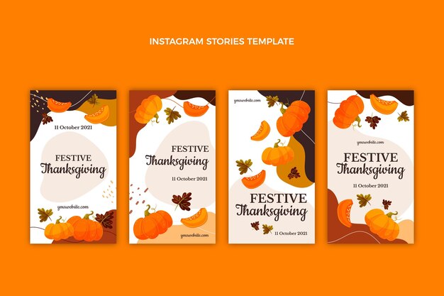 Flat thanksgiving instagram stories collection