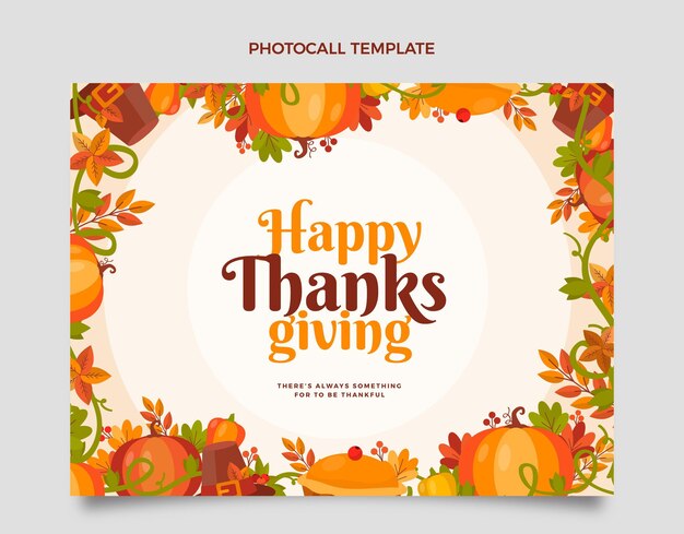Плоский шаблон фотосессии на день благодарения