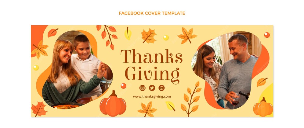 free-vector-flat-thanksgiving-social-media-cover-template