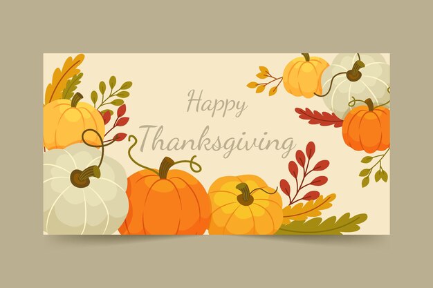 Flat thanksgiving social media post template