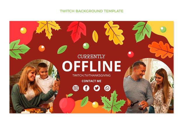 Flat thanksgiving twitch background