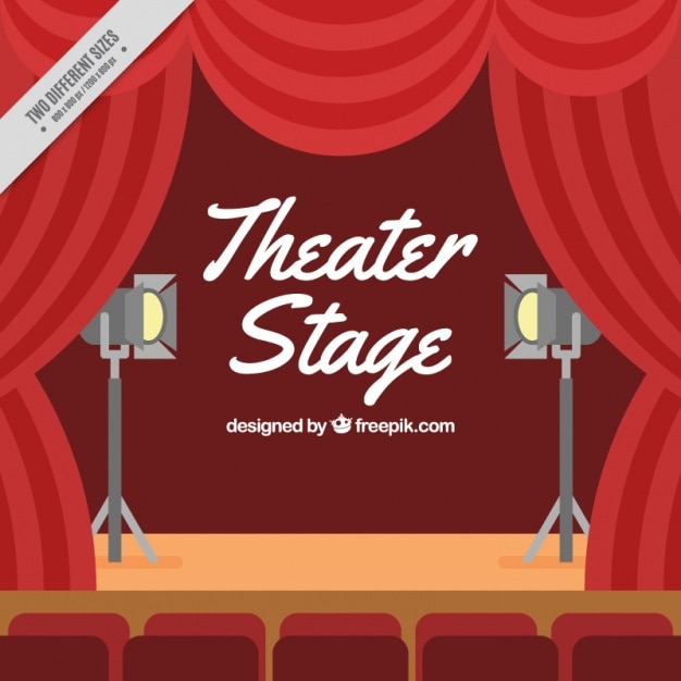Free vector flat theater stage background