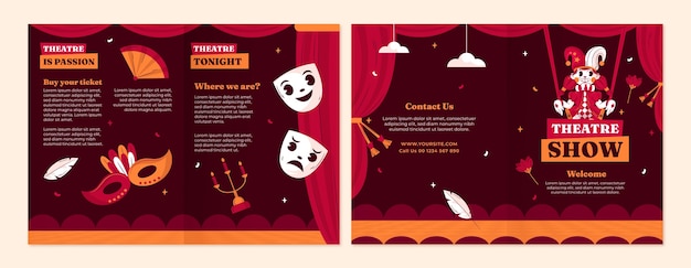 Free vector flat theatre brochure template