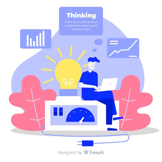 Free vector flat thinking concept