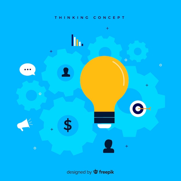 Free vector flat thinking concept