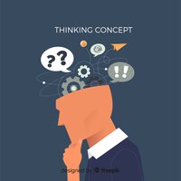 Free vector flat thinking concept