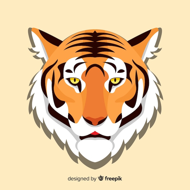 Free vector flat tiger background