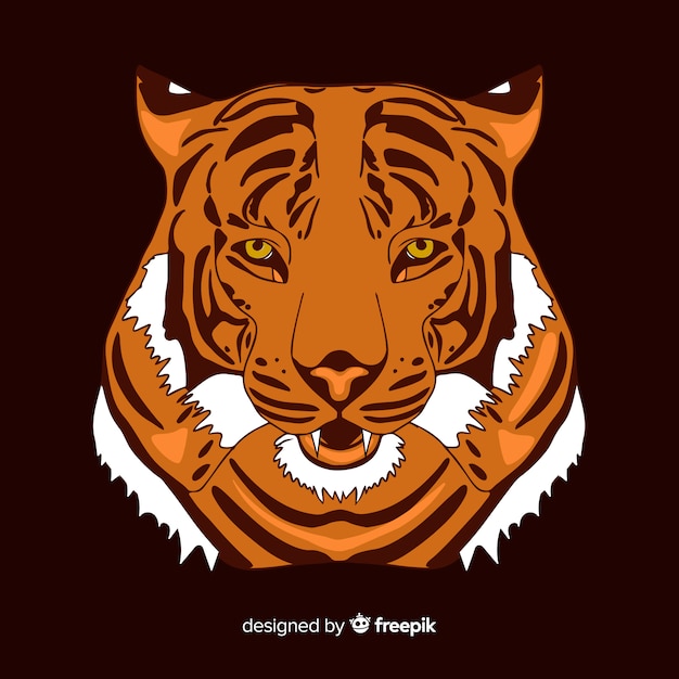 Flat tiger head