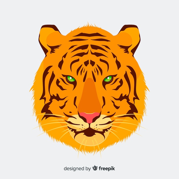 Free vector flat tiger head