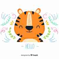 Free vector flat tiger head