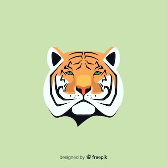 Flat tiger head