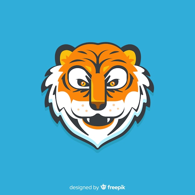 Free vector flat tiger head